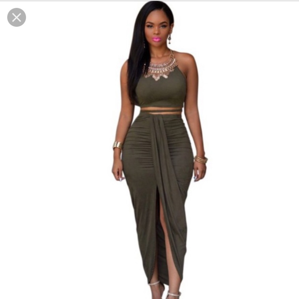 Olive green 2 piece set